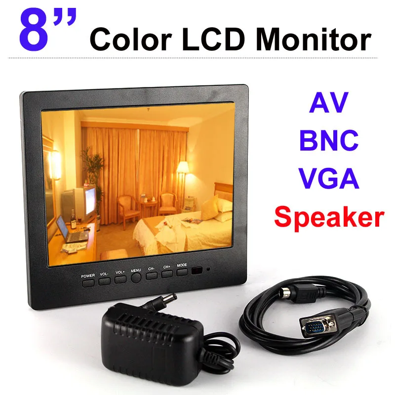 

CCTV Monitor 8 inch Color CCTV Monitor with VGA BNC AV Port and built-in Speaker monitor