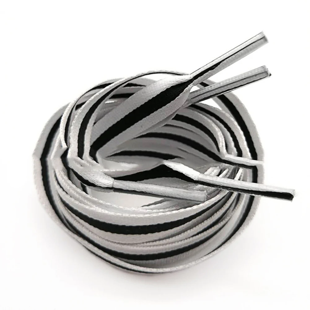 

1 Pair 80cm Flat Reflective Runner Laces Safety Shoelaces Unisex For Sports Basketball Canvas Shoes