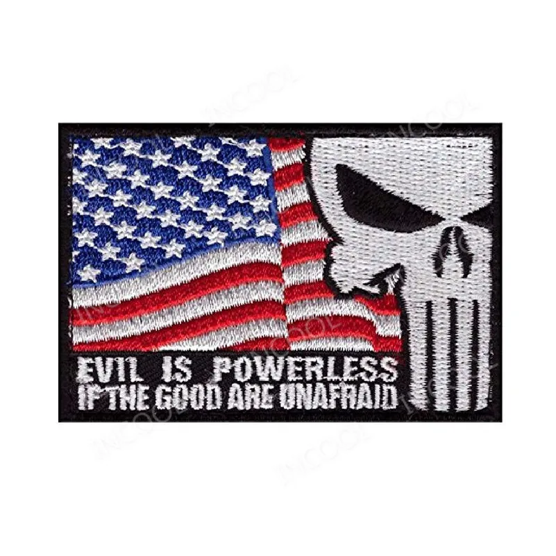 

Embroidery Patch Evil is Powerless If The Good are Unafraid US Army Military Morale Patches Tactical Applique Embroidered Badges
