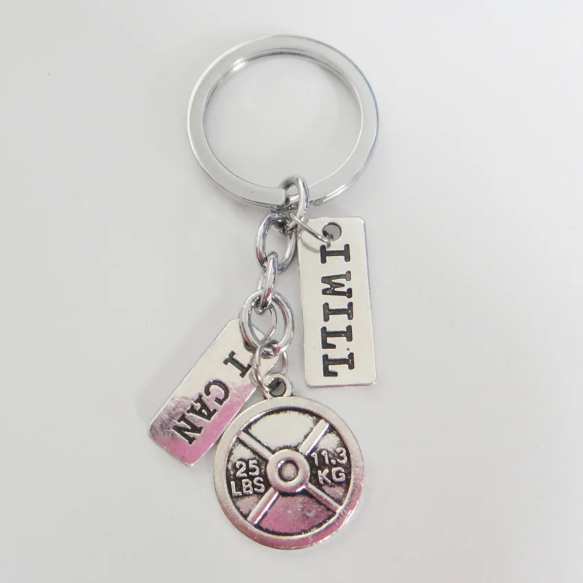 Fitness Keychain "Weight plate 25LBS "Motivational Key Chainsin Key