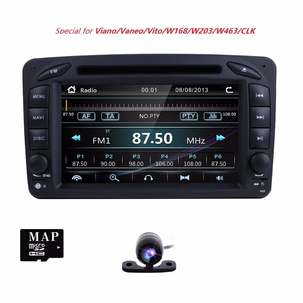 Sale Two Din 7 Inch Car DVD Radio Player For Mercedes/Benz/W209/W203/W163/Viano/W639/Vito/Vaneo GPS FM Radio Steering Wheel control 2