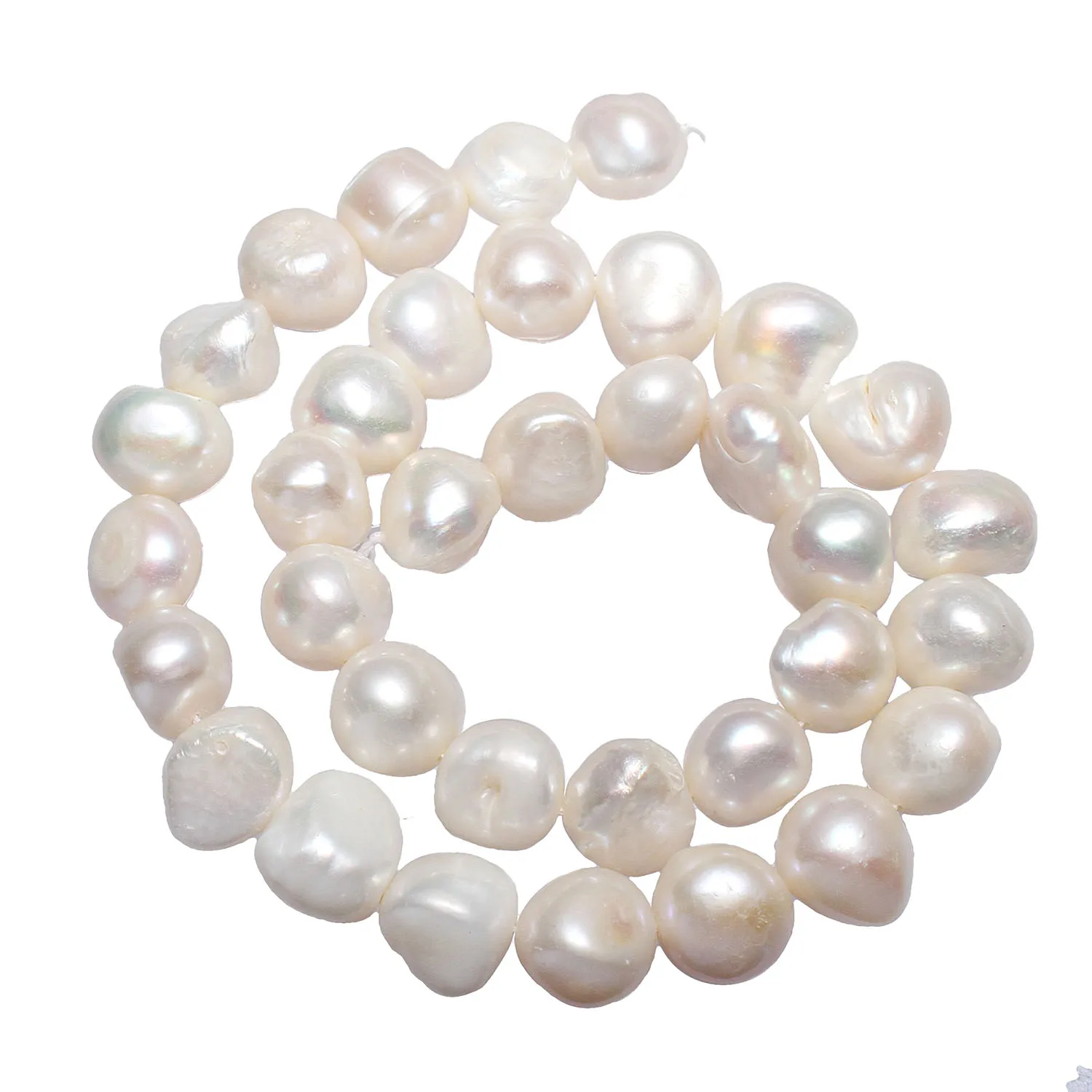 Cultured Potato Freshwater Pearl Beads Natural White 11 12mm Approx 0 ...