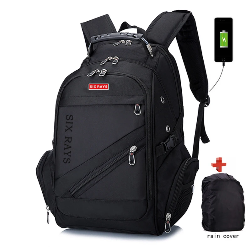 

SIXRAYS Children School Bags USB Charging Fashion Business Casual Tourist Anti-theft Waterproof 15.6 Inch Laptop Men Backpack