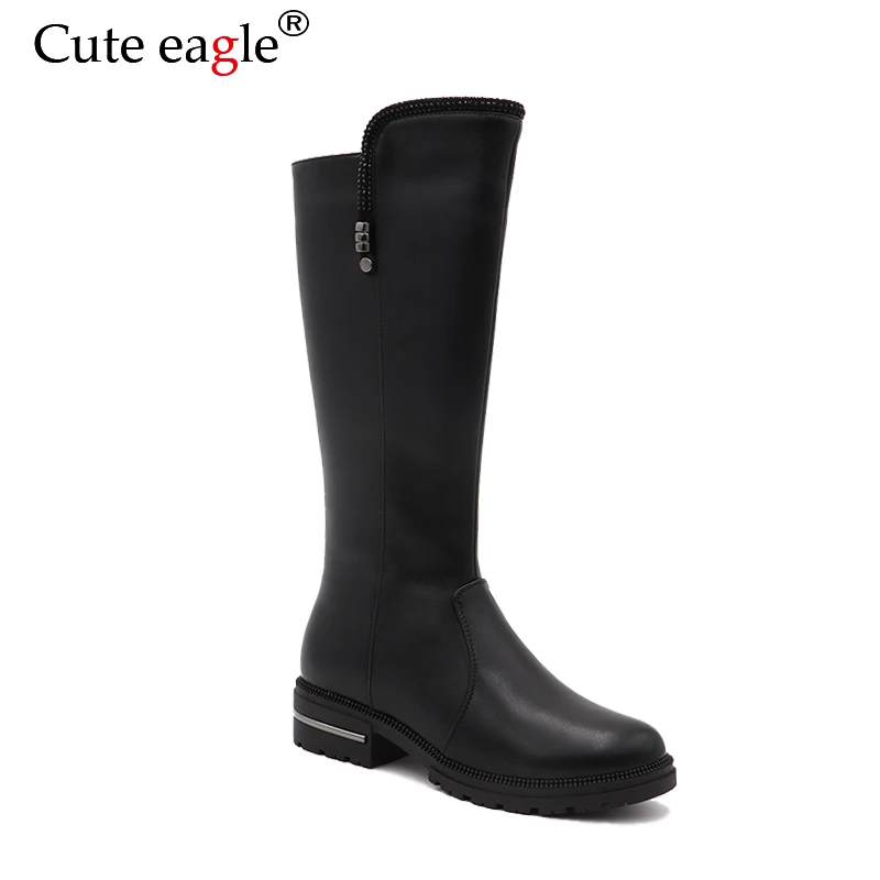 

Cute Eagle Winter High Snowshoe For Girls Warm Rubber Boots With Plush Child Snow Boots Girl Fashion PU Leather High Boots