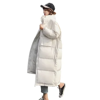 

Oversized Coats Over Knee Winter Jacket Women Women's Down Cotton Jacket Stand Collar Long Parka Women Warm Winter Coat C4034