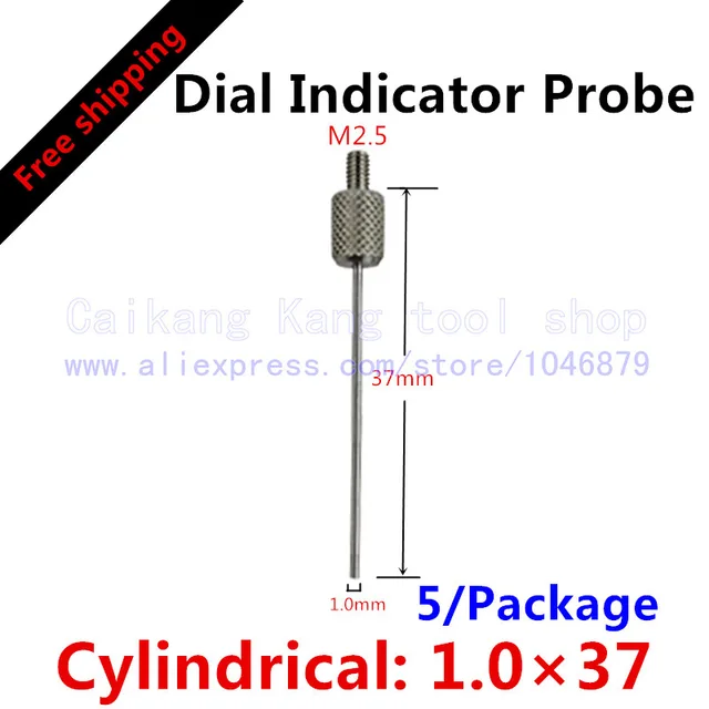 Free shipping 5 / bag Tail M2.5 Dial indicator probe Dial gauge stylus