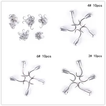

10PCS 2#/4#/6# Japan Overturned Hook Tin Jig Head Stand Hooks Titanium Tungsten Barbed Fishhook