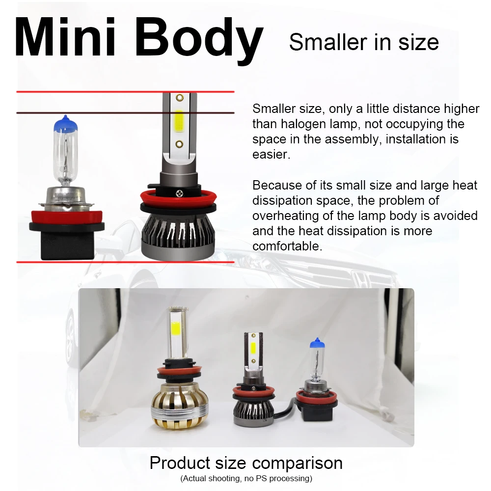 Светодиодная лампа для автомобиля H4 H7 H8 H11 HB2 HB3 HB4 9005 9006 H3 9012|Передние LED-фары авто| |