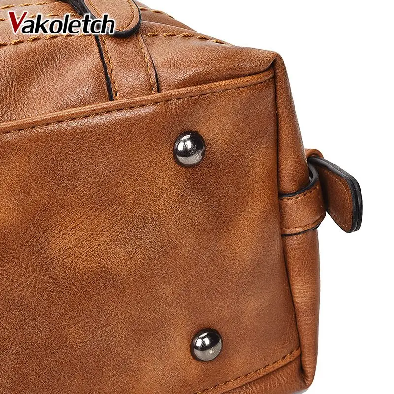 Bolso de mujer 2019 Vintage bolso de hombro Bolsos De Mujer bolsos de cuero suave bandolera para mujeres señoras Boston Bolsa femenina KL279