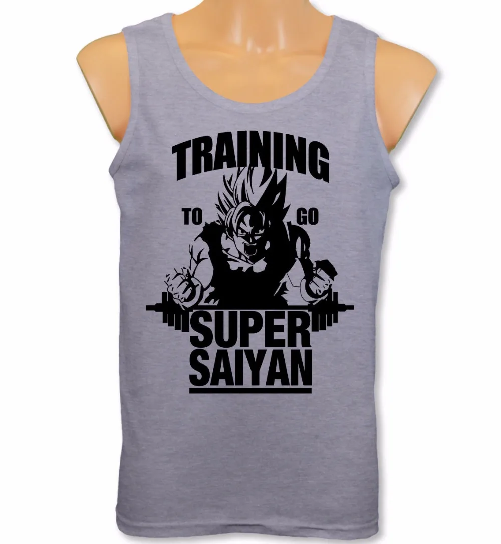 Dragon Ball Z Gym Bodybuilding Goku Mens Vest Training To Go Super Saiyan