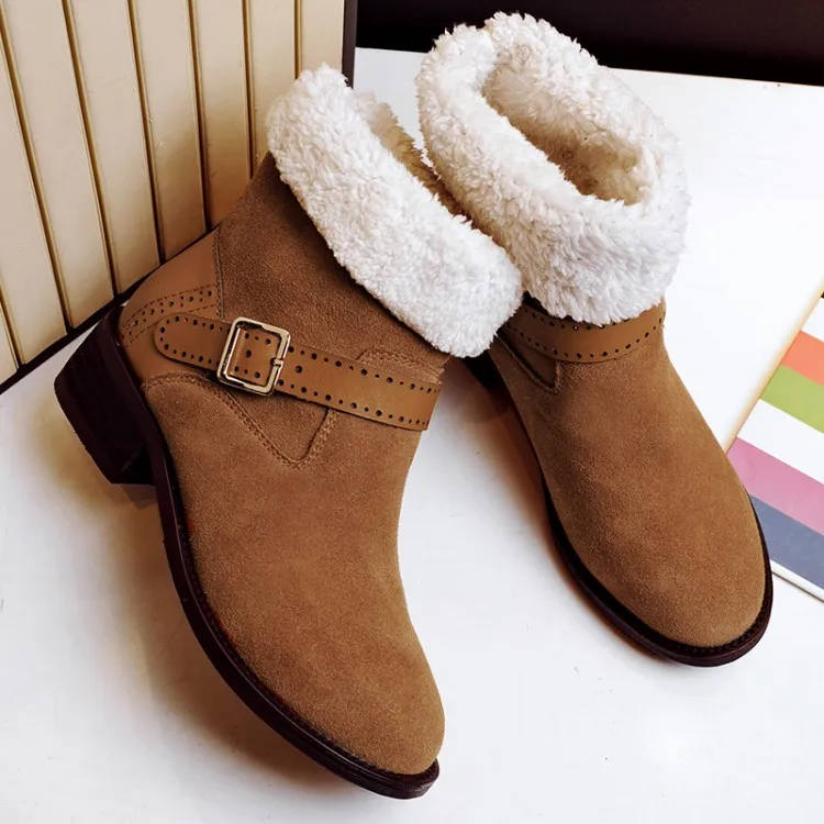 

Female boots 2016 fashion leisure buckles warm snow boots