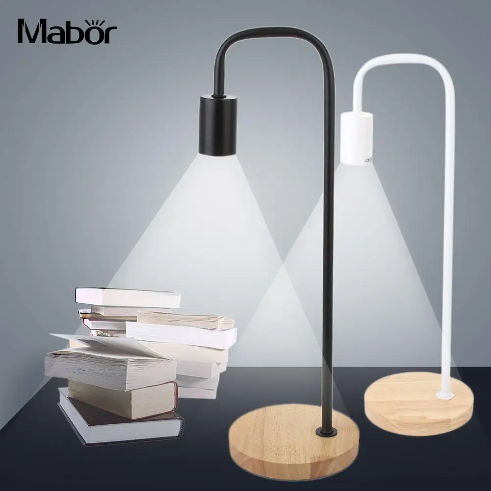 

Wooden Base Table Lamp Desk Lights Study Lighting Eye Protection US Plug E27 40W
