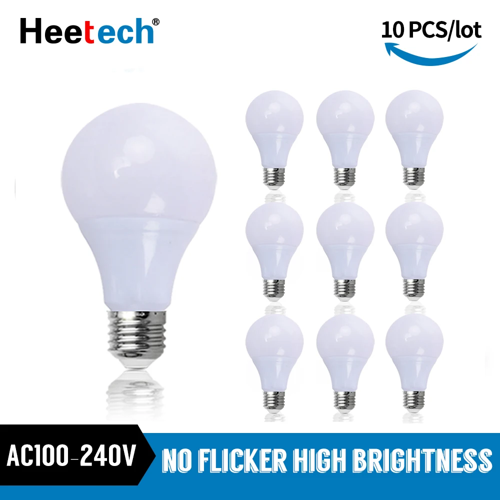 

10pcs/lot LED Blub Lamp E27 LED Light AC 110V 220V 240V Lampada Spotlight Table Lamp 3W 5W 7W 9W 12W 15W 18W Cold/Warm White