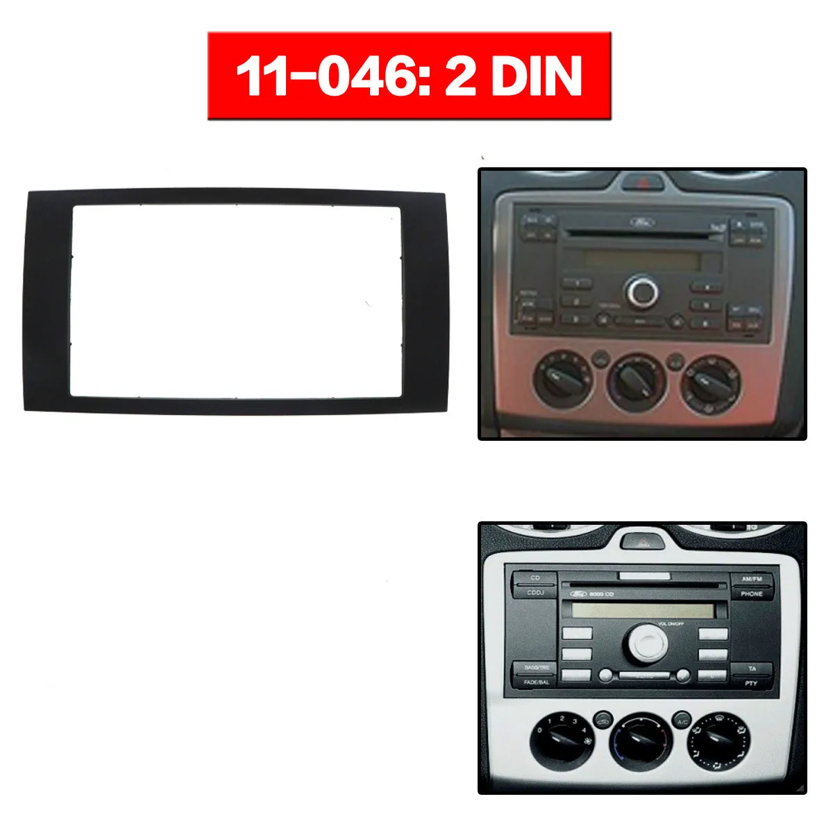 

2 DINCar Radio fascia for FORD Focus II C-Max S-Max Fusion Fiesta Frame Kit 2005-2011 dash Mount Kit Adapter Trim Panel 2din