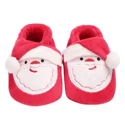 Для рождественской вечеринки Обувь для младенцев для маленьких новорожденных Рождество мягкая подошва Санта Клаус Обувь для малышей