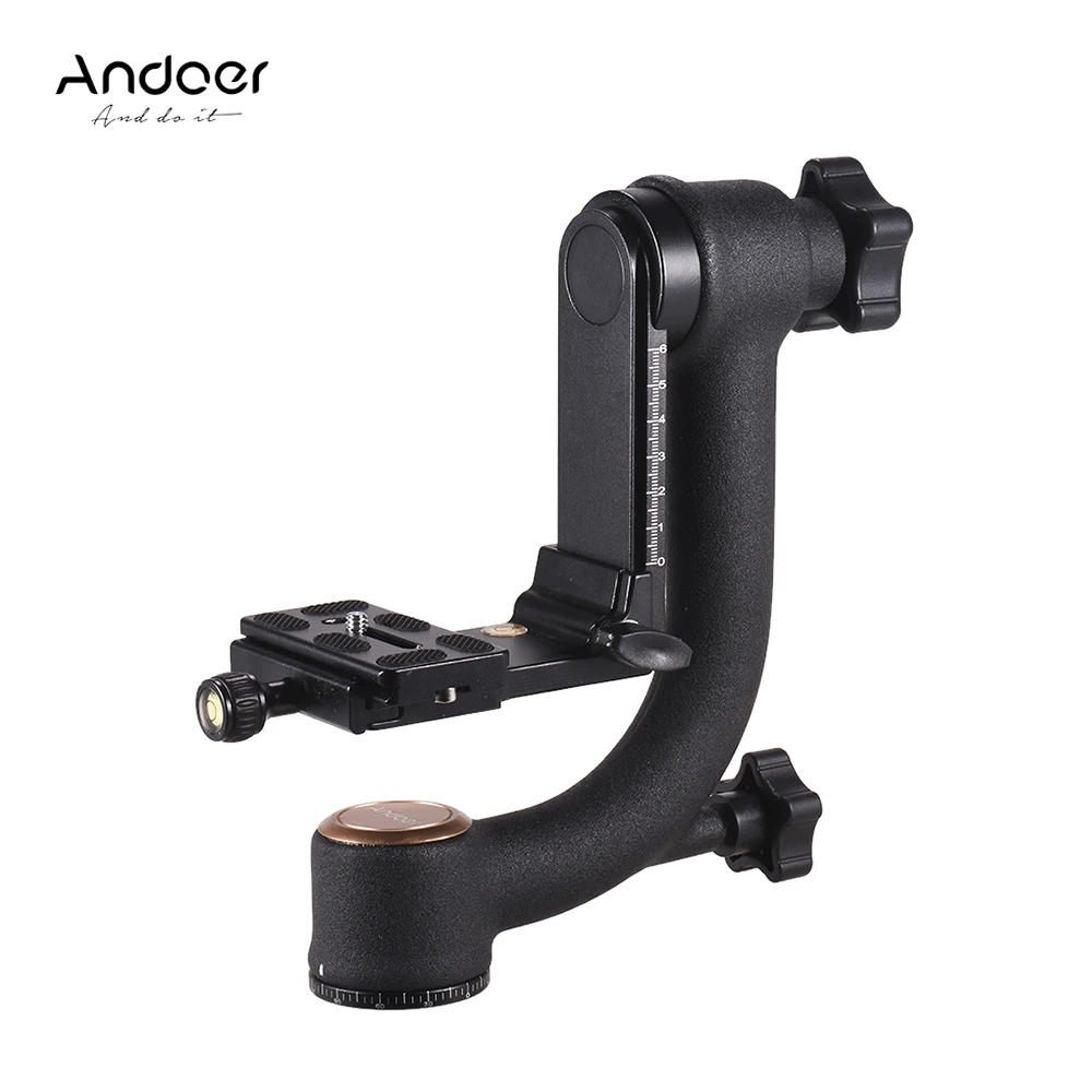 Высокое качество Andoer алюминиевый сплав карданный головка Pan Tilt Штативная головка принять для Arca Swiss Quick Release Plate для DLSR камеры