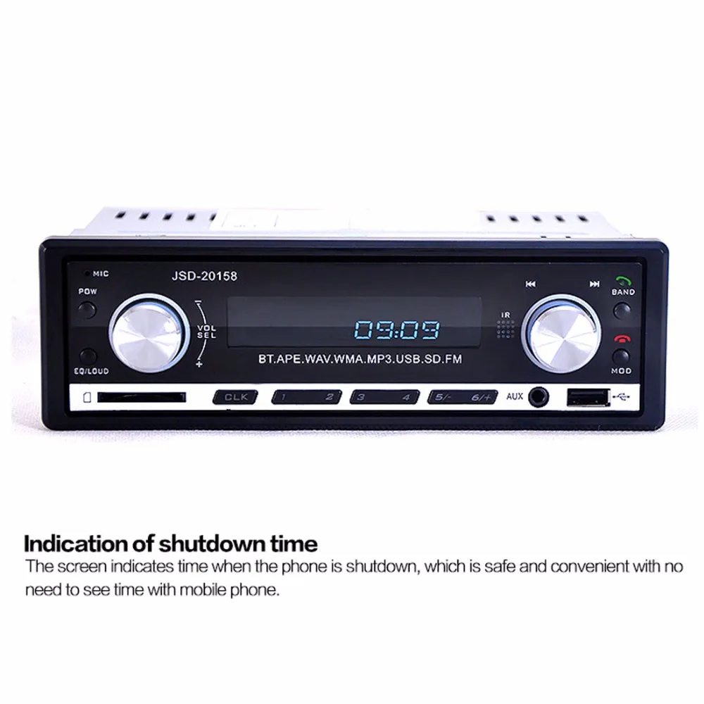 Bluetooth Black Car Stereo Audio 1 DIN In-Dash FM Radio Aux Input Receiver SD USB MP3 Player