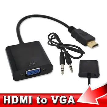 Male to Female HDMI VGA Video adaptor HDTV CRT Monitor TV for XBOX 360 PS3 HDMI to VGA 3.5mm plug Audio Cable Adapter Converter