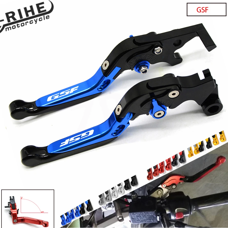 CNC Motorcycle With Logo Telescopic folding Adjustable Brake Clutch Levers For Suzuki GSF1200 BANDIT 2001-2006 GSF Bandit 650 15