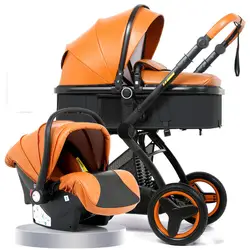 3-в-1 детская коляска прогулочная коляска корзина может сидеть складные двухсторонние коляски с шок детские коляски