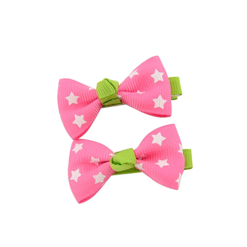 Baby Hairgrips Colorful Dots Ribbon Bow Hair Clip Floral Candy Hairpin Plaid Barrettes Bows Hair Accessories Headwear  (3)