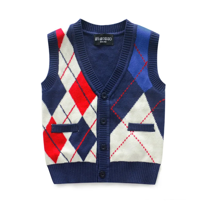 New 2015 Brand Children Clothes Baby Boy Knitted Sweater Vest Kids