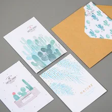 5 шт. художественная поздравительная открытка Подарочная карта конверт кактус дневник универсальная карта Разнообразие опционально