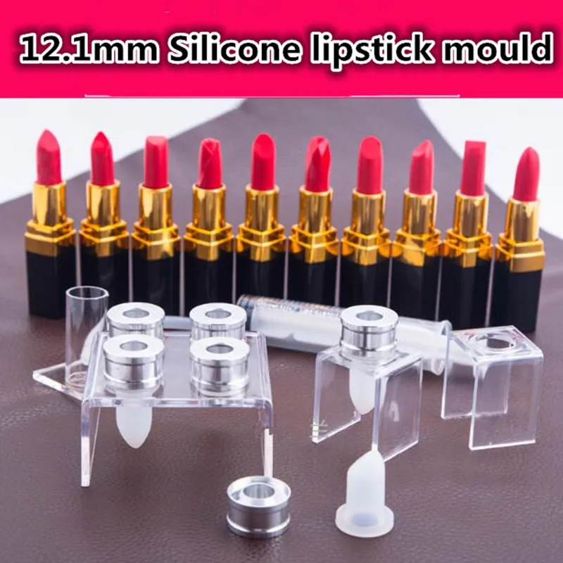 

3Pcs/set New Arrival 13 Patterns Silver Silicone Lipstick Mould for DIY Filling Single Cavity 12.1mm Silicone Lipstick Mould