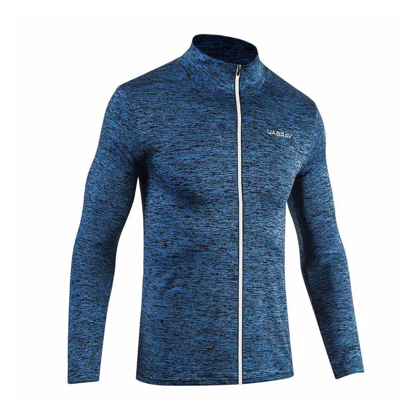 UABRAV мужская куртка для бега, Свитера для фитнеса, упражнений на открытом воздухе, спортивные, футбольные, тренировочные куртки для спортзала - Цвет: Синий
