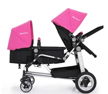 2017 Baby Twins Strollers Tow Baby Vacuum Tire Stroller Portable Twins Buggy Multi States to Adjust Double Seats Special Car