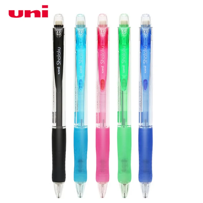 

Japan1pcs UNI Automatic Pencil M5-100 Primary School Color Transparent Rod Child Activity Pencil Tail Eraser Head 0.5