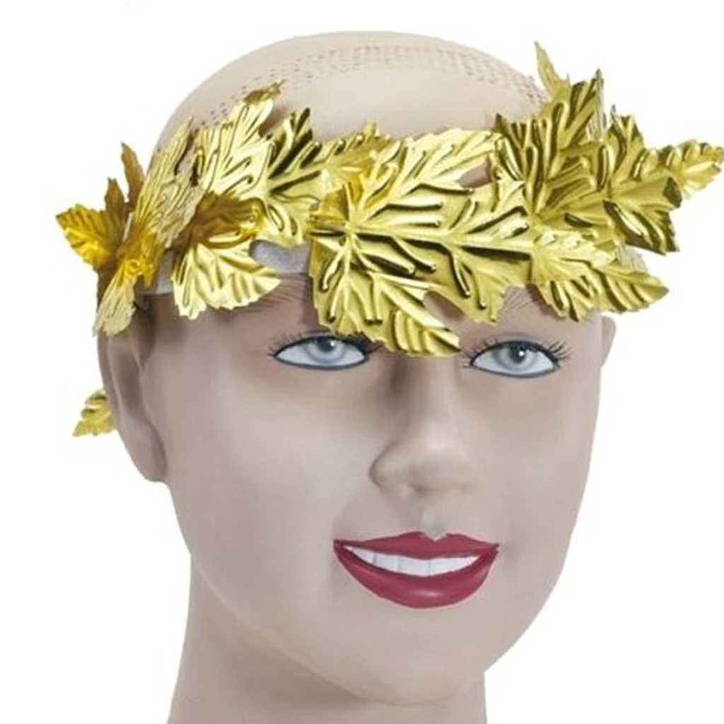 Set of 4pcs Roman Greek Gold Green Leaf Goddess Laurel Wreath Headpiece Fancy Dress Party Headband Photo Props