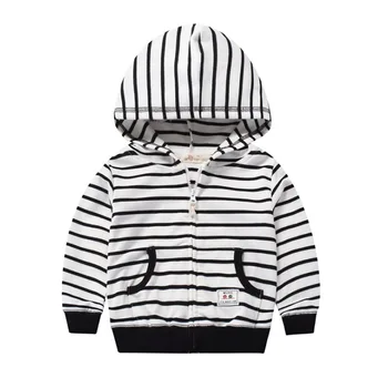 

Baby Boy Jacket Autumn Stripe Coat Girl Jacket Kids Cotton Outerwear Toddler Children Hooded Jacket Long Sleeve Hoodie Spring
