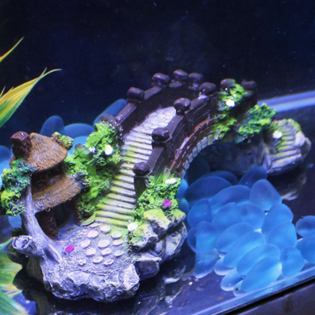 

Aquarium Decoration Bridge Pavilion Tree For fish Tank Resin Ornaments
