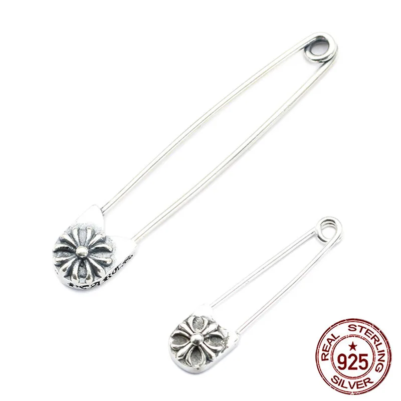 

100%%S925 sterling silver brooch personality retro jewelry punk style cross military flower shape send lover's gift 2018 new