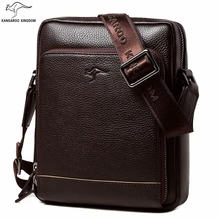 KANGAROO KINGDOM fashion genuine leather men bag small shoulder bags casual male crossbody messenger bags