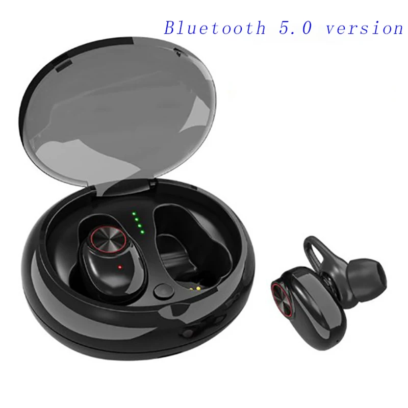 

Bluetooth 5.0 earphones Binaural 3D stereo surround sound bass smart noise reduction waterproof headsets automatic charging box