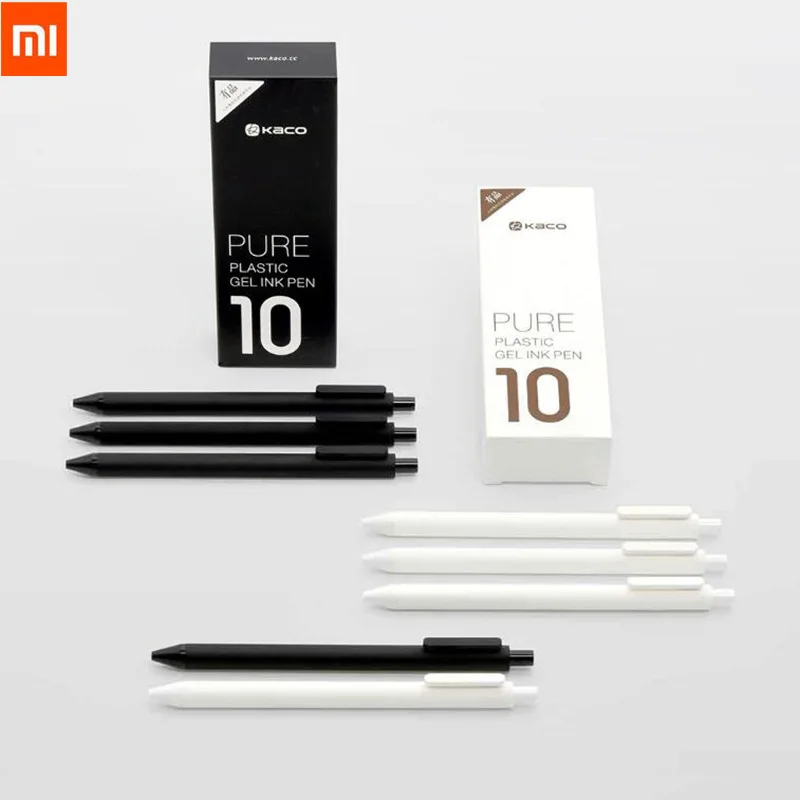 

10Pcs xiaomi Mijia Kaco Sign Pen Stationery 0.5mm Durable Signing Pressed Ballpoint Pen Plastic Ball Pen School Office Supplies