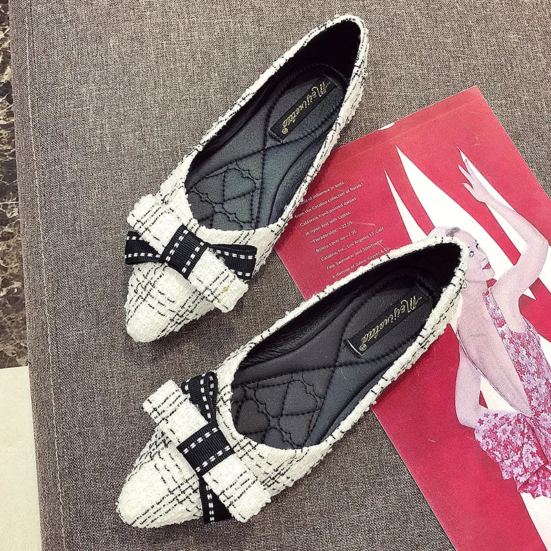

Large Size Women Shoes Fashion Bow Flat Shoe Breathable Ladies Slip On Loafers Casual Canvas Espadrilles 2019 Female Footwear
