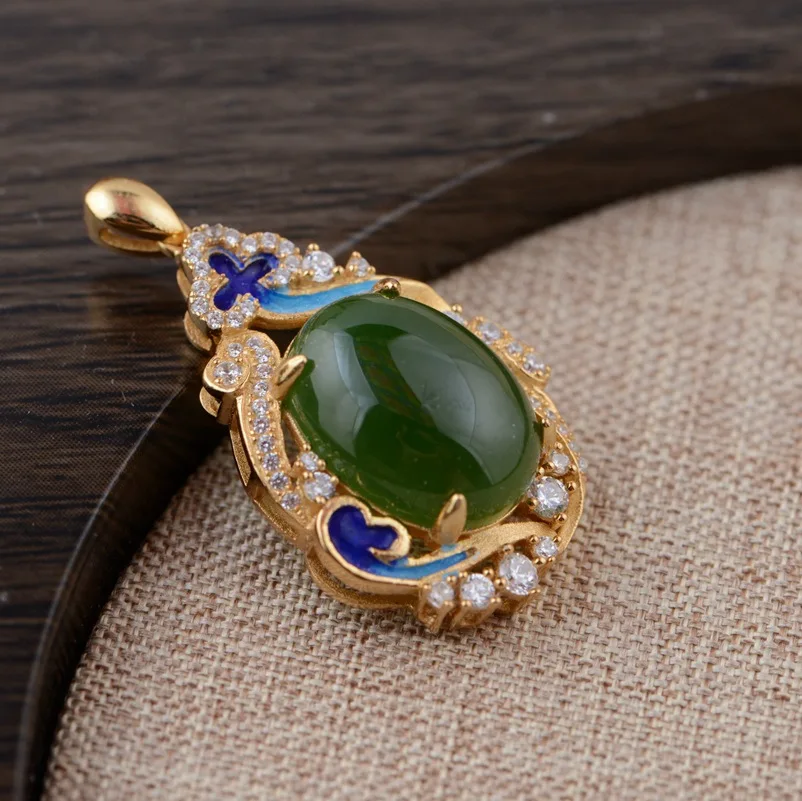 

S925 silver inlay craft exquisite gift Pendant