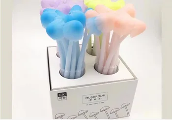 

new korea cute mushroom gel pen cartoon stationery prize kawaii stydent pen office writing pen black neutral ink pen 48pc/lot