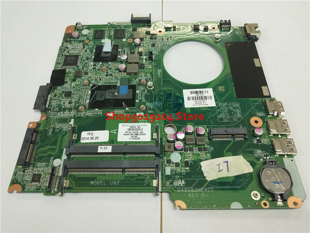 738154 001 741578 U82 для Pavilion 14n 14 N Материнская плата ноутбука DA0U82MB6D0 материнская Φ