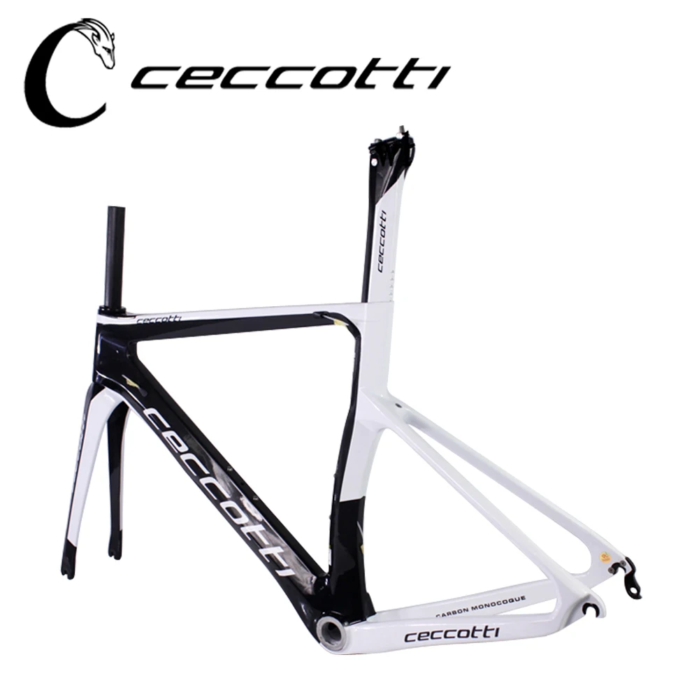 Excellent JERF013 MODEL  Ceccotti brand white color glossy carbon road bike frame race bike PF30 t1100 7