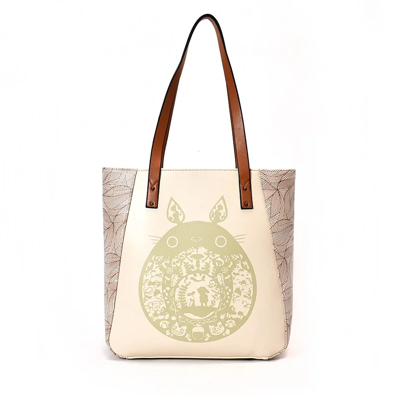 

Fashion Famous brand Women Handbag Cute Girl Tote Bag Cartoon printing totoro Bag Lady Shoulder Bag Large Capacity Leisure Bag