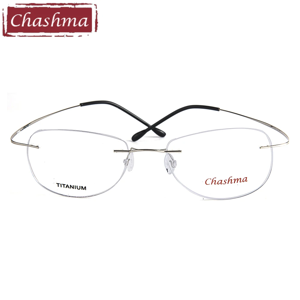 Брендовые женские и мужские титановые очки без оправы Chashma легкие модные для