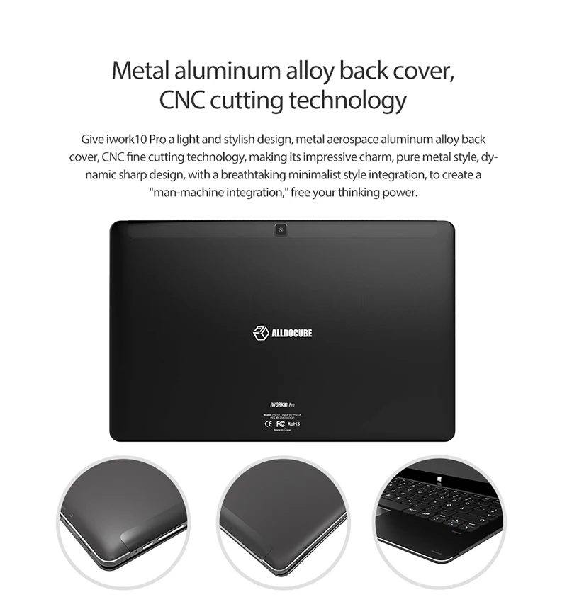 Excellent ALLDOCUBE 10.1" iwork10 Pro  Windows10+Android5.1 Intel Atom x5-Z8350 4GB RAM 64GB ROM Tablet PC HDMI Dock Keyboard IPS1920*1200 1