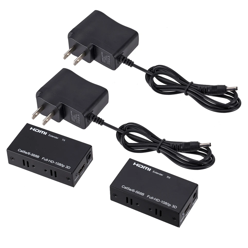 HD LAN Extender Repeater Over Single Cat5E/6 RJ45 Up To 60M 1080P 3D