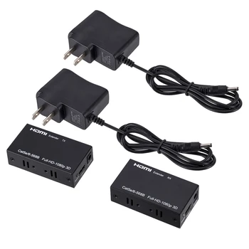 

HD LAN Extender Repeater Over Single Cat5E/6 RJ45 Up To 60M 1080P 3D Signal Amplifier 10.2Gbps