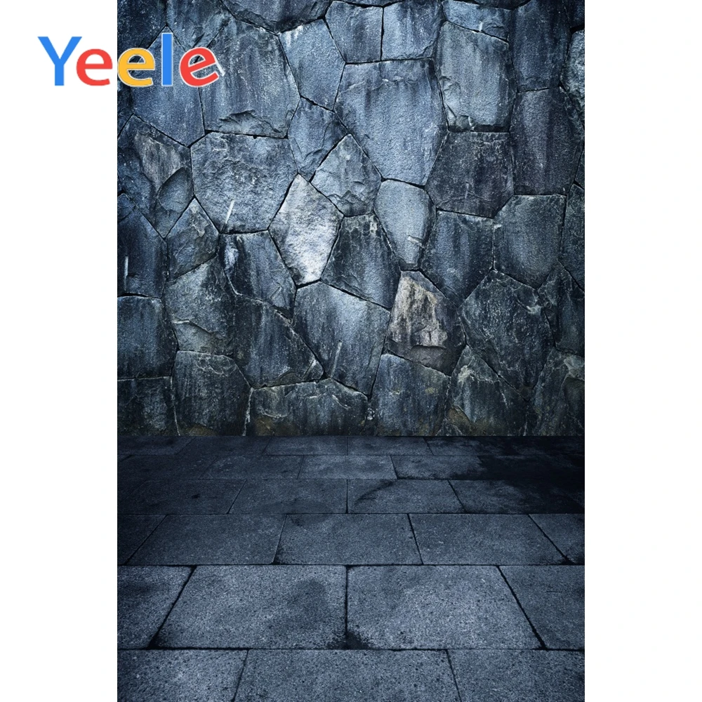 

Yeele Dark Stone Photography Backgrounds Vinyl Brick Wall Square Floor Scene Custom Photographic Backdrops For Photo Studio