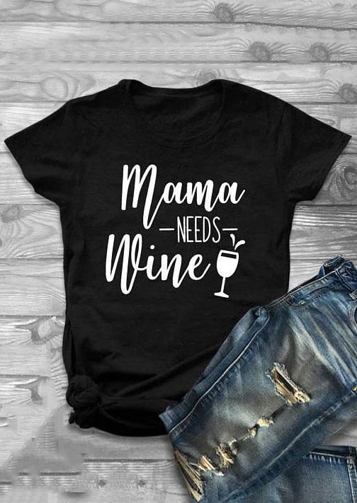 Футболка Mama Needs Wine, летняя Новинка, модная женская футболка, подарок для мамы, футболки, топы, слоган, смешная Готическая винтажная гранж Эстетическая футболка